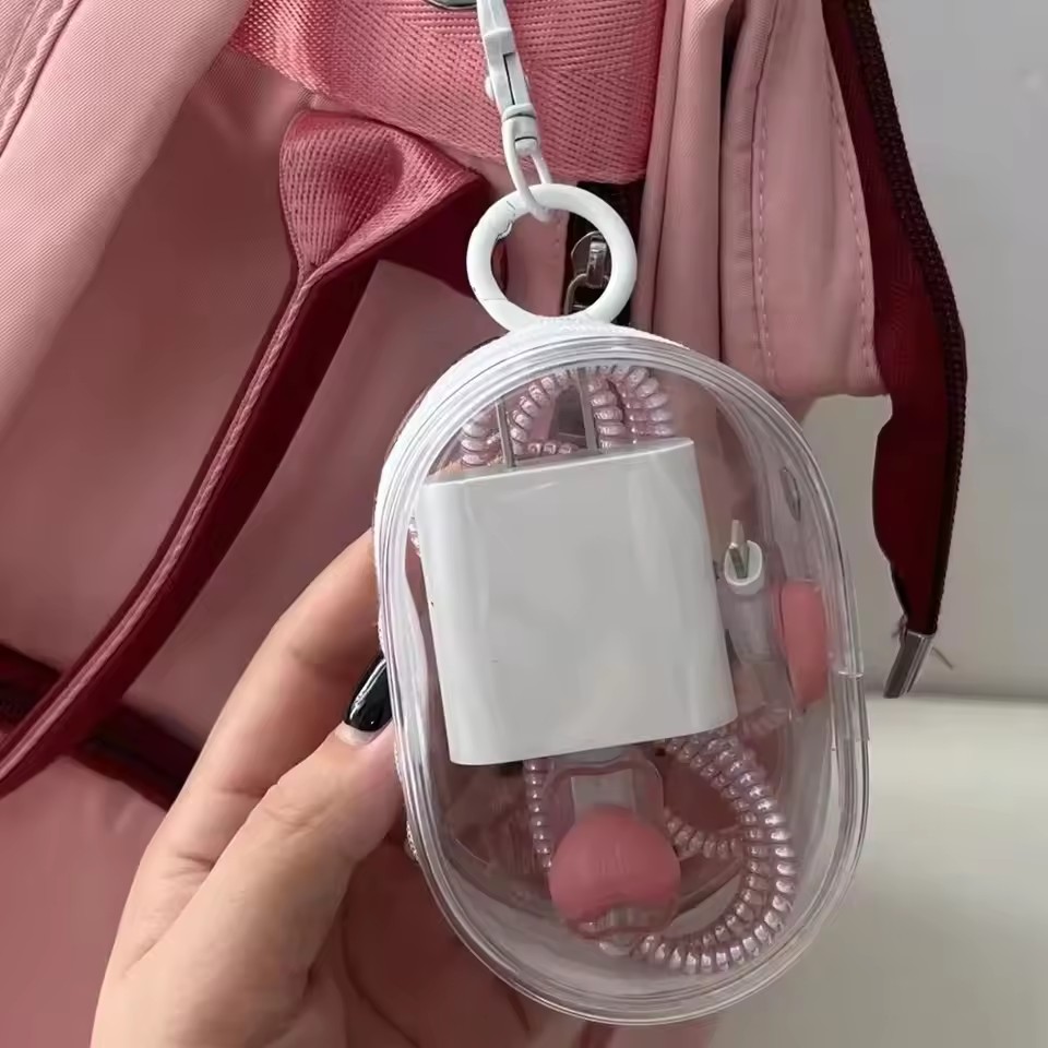 Portable Mini Clear Zipper Sto – Cable Winder Keychain recenzja i cena