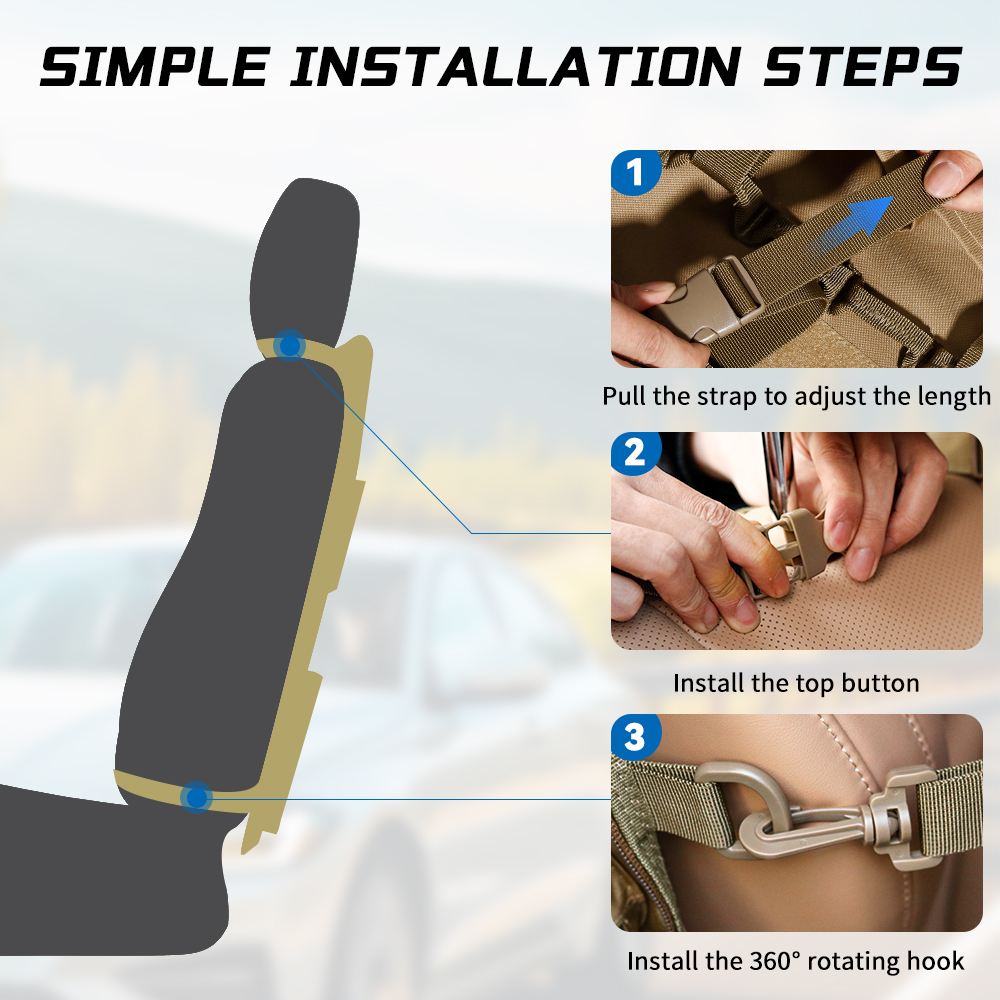 Tactical MOLLE Seat Back Organ – Edc Car Carry recenzja i cena