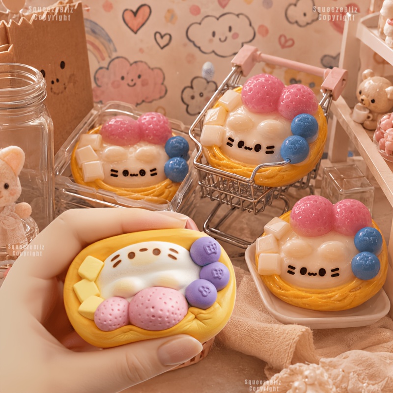 Cute Strawberry Egg Tart Squis – Edc Car Carry recenzja i cena
